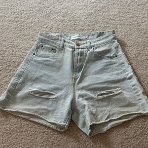 The Frankie Shop Faded Blue Jean Shorts